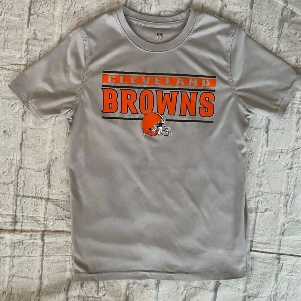 NFL youth boys L 14/16 Cleveland Browns short sleeve crewneck grey